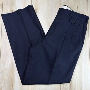 Rubinacci Navy Blue Thick Flannel Wool Trousers Mens Size  35x31 Dress Pants